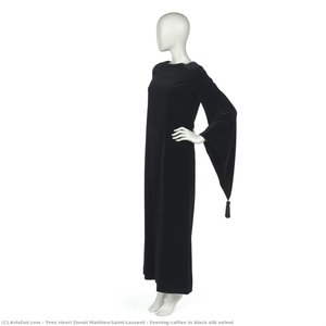 Evening Caftan In Black Silk Velvet — Yves Saint Laurent