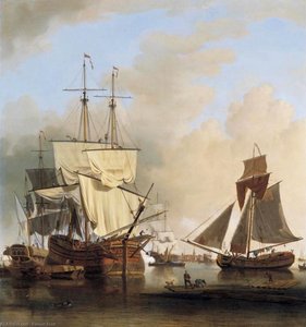 Shipping On The Thames Off Rotherhithe — Samuel Scott