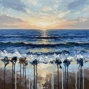 Ephemeral Convergence: Where Azure Horizons Meet Tides Of Amber Memory — Christian Noiret
