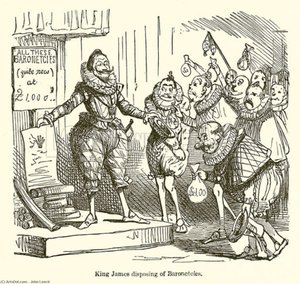 King James Disposing Of Baronetcies — John Leech