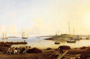 El Fuerte Y La Isla De Diez Peniques, Gloucester, Massachusetts — Fitz Henry Lane