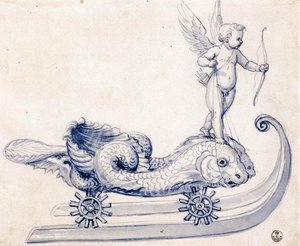 Schizzo Per Una Slitta Con Figure — Giuseppe Arcimboldo