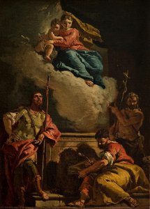 The Virging And Child Appearing To Saints George (?), Mark And John The Baptist — Francesco Fontebasso