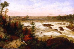 The Tubular Bridge At St. Henry'a Falls — Cornelius David Krieghoff