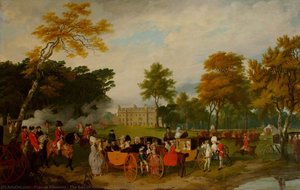 The Earl Of Aldborough Reviewing Volunteers At Belan House, County Kildare — Francis Wheatley