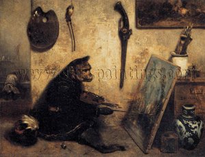The Monkey Painter — Alexandre Gabriel Decamps