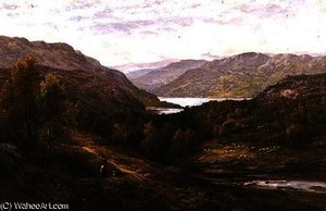 A Shepherd Boy With His Dog In A Highland — Alfred I Glendening