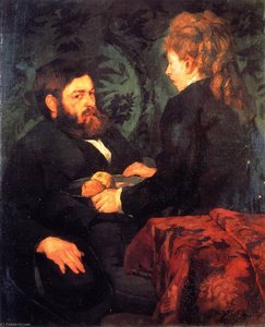 Maler Hafenmeister With Model (also Known As Adam And Eve In Costume) — Wilhelm Trübner