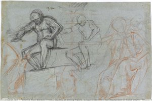 Three Studies Of Sitting Figure, Drapery Sketches (for “martyrdom Of Saint Vitalis”, Milano, Pinacoteca Di Brera) — Federico Fiori Barocci