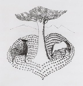 Gazelles Near The Tree — Martiros Sarian