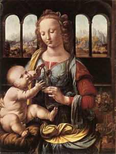 Karanfilin Madonnası (detay) — Leonardo Da Vinci
