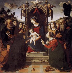Virgin And Child Enthroned With Saints — Piero Di Cosimo (piero Di Lorenzo)
