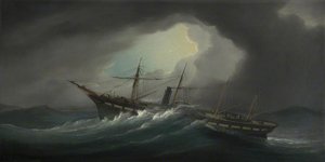 Paddle Steamer 'great Western' In A Gale — 사무엘 월터스
