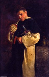 Monk Smelling A Bottle Of Wine — Elliott Daingerfield
