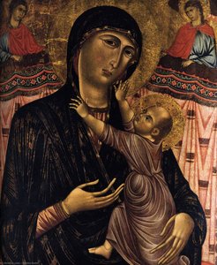 Virgin With Child Enthroned And Two Saints — Gaddo Gaddi