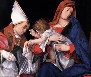 Madonna Y Niño Con San Ignacio De Antioquía Y San Onofre (detalle) — Lorenzo Lotto