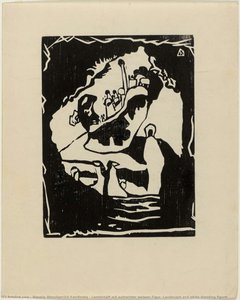 Landschaft Mit Aufrechter Weisser Figur (landscape And White Standing Figure) — Wassily Wassilyevich Kandinsky