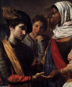 Company With Fortune-teller (detail) — Valentin De Boulogne