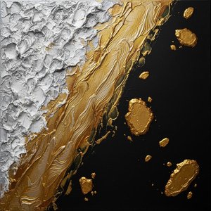 Celestial Fracture: A Monumental Study Of Gilded Flow And Obsidian Void — David Moreau