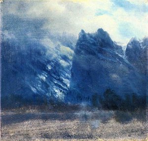 Yosemite Valley Twin Peaks — Albert Bierstadt
