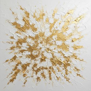 Expansion Dorée Radieuse : Une Symphonie Sculpturale D'or Et De Lumière Blanche Pure