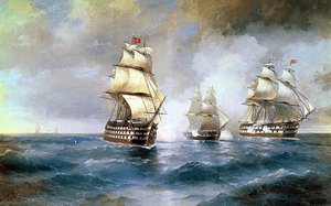 Brig Mercury Attacked By Two Turkish Ships — Ivan Konstantinovich Aivazovsky