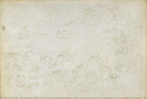 La Divina Commedia, Inferno Xxiv. Vergil E Dante Nell'ottavo Cerchio Dell'inferno (malebolge), 7. Bolgia: Punizione Dei Ladri — Sandro Botticelli
