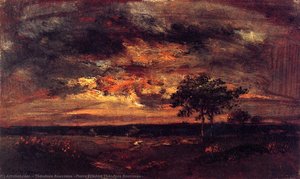 Twilight Landscape — Théodore Rousseau (pierre Etienne Théodore Rousseau)