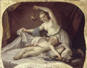 Psyche Reconnaissant L'amour Endormi — Joseph Marie Vien