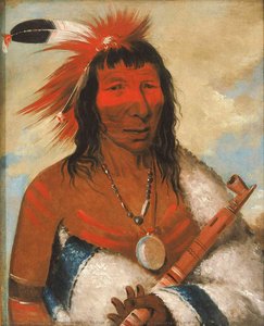 Wá Nah De Túnk Ah, Big Eagle (oder Black Dog), Häuptling Des O Hah Kas Ka Toh Y An Te Band — George Catlin