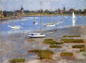 Low Tide, The Riverside Yacht Club — Theodore Robinson