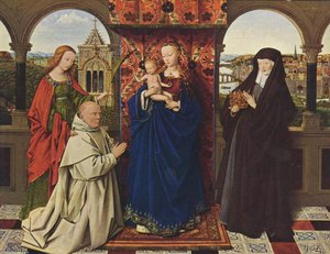 Jomfru Maria Og Barnet Med Helgener Og Giver — Jan Van Eyck