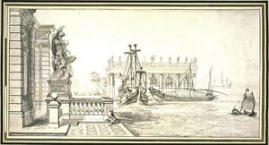 View Of A Port With A Facade And A Trophy Of Arms — Pierre Puget