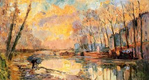 The Canal At Charenton — Albert-charles Lebourg