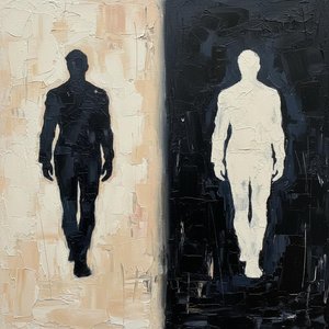 Monolithic Echoes: The Weight Of Dual Silhouettes In Sculptural Charcoal Relief — Christian Noiret