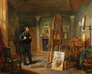 Thomas Faed At His Easel In His Studio — John Ballantyne