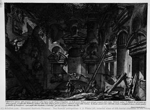 The Roman Antiquities, T. 2, Plate Lvi. Interior View Of The Burial Chamber In The Vineyard Gate S. Casali Sebastiano. — Джовани Батиста Пиранези