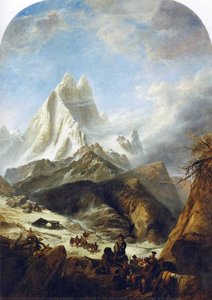 View Of The Pic Du Midi D'ossau In The Pyrenees, With Brigands — Clarkson Frederick Stanfield