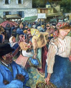 Hühner Markt, Pontoise — Camille Pissarro