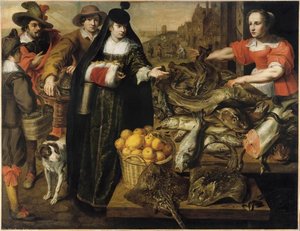 A Lady At The Fishmarket In Antwerp — Marten Pepijn
