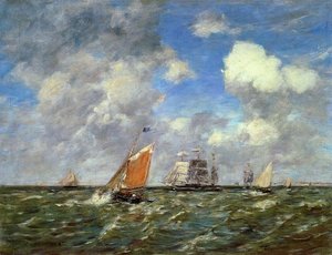Fischerboote — Eugène Louis Boudin
