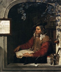 L'apothicaire (le Chimiste) — Gabriel Metsu