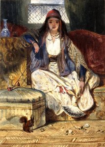 Cypriot Woman Smoking A Chibouk — Alexandre Gabriel Decamps