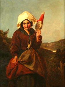 Peasant Girl Spinning — Frederick Goodall
