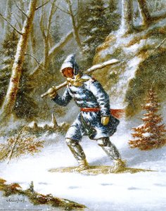 Hunter In A Blizzard — Cornelius David Krieghoff