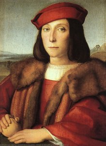 Retrato De Un Hombre Con Una Manzana (posiblemente Francesc) — Rafael