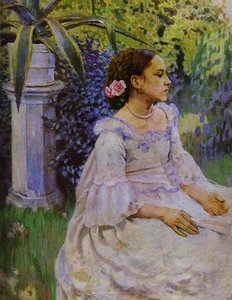 Self-portrait With Sister — Viktor Elpidiforovich Borisov Musatov