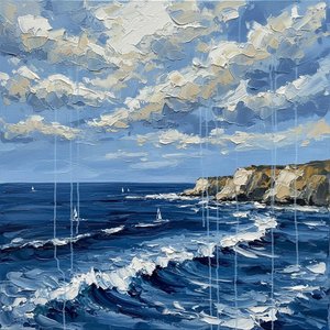 Mareas Azures Fragmentadas: Un Estudio Escultórico Del Movimiento Oceánico Y La Profundidad Atmosférica