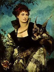 Die Falknerin — Hans Makart