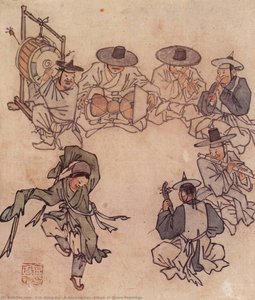 A Dancing Boy (album Of Genre Paintings) — Kim Hong-do